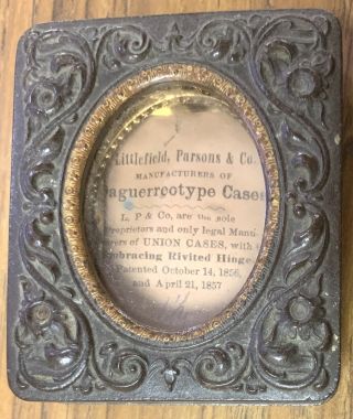 1857 Littlefield Parsons Daguerrotype Union Case Rare Open Style 1776 - 1861