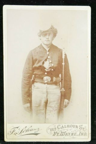 Cabinet Card Photograph Civil War Union Soldier In Uniform W/ Sword