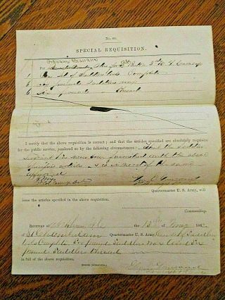 1862 Civil War 40 Special Requisition - 3rd York Cavalry - Saddles/tools