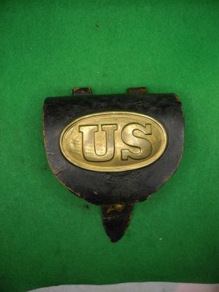 Civil War Cap Box With Pattern 1839 Small Size Belt Plate