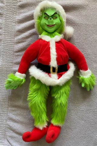 Vintage 2000 Dr Suess How The Grinch Stole Christmas Talking Plush Doll Toy