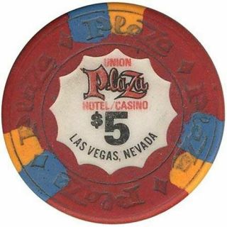 Union Plaza Casino Las Vegas Nv $5 Chip 1980s