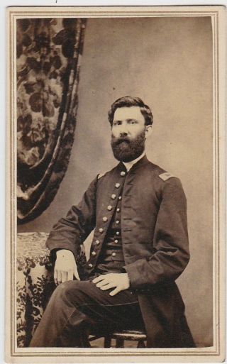 Civil War Cdv Soldier/captain J.  B.  Wardwell Army Photographer