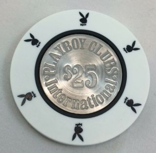 Late 70’s Vintage $25 Playboy Club International Silver Jubilee Chip