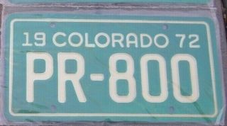 Vintage Colorado 1972 Motorcycle License Plate In Plastic Pr - 800 ^