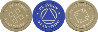 3 Playboy Roulette Chips - Atlantic City,  Nj