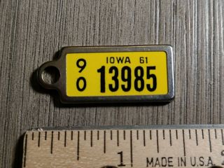 Disabled American Vet 1961 Iowa Dav Miniature License Plate Keychain Tag
