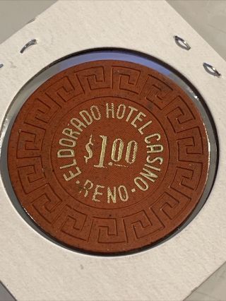 1970 ' s ELDORADO HOTEL $1 Casino Chip RENO Nevada 3.  99 2