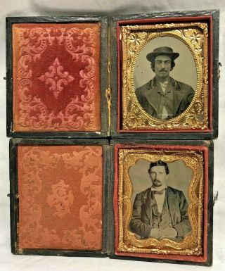 9th Plate Civil War Era Tintypes,  Soldiers? Mexican Man With? Full Cases
