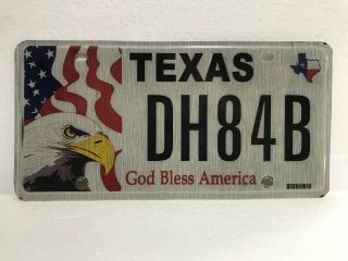 C.  2005 Texas License Plate - God Bless America Dh84b