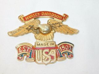 Rare Old Harley Davidson Motorcycle Metal Emblem