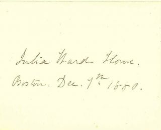 Civil War " Battle Hymn Of The Republic " Author Julia Ward Howe Autograph 1880