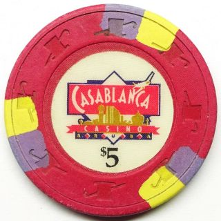 Casino Chip $5 Casablanca Casino Aruba