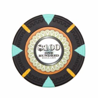 25 Black $100 The 13.  5g Clay Poker Chips - Buy 3,  Get 1