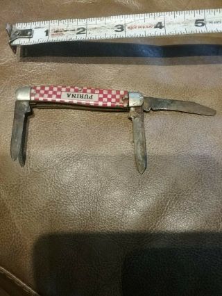 Vintage Advertising Purina Checkerboard 3 Blade Pocket Knife 2