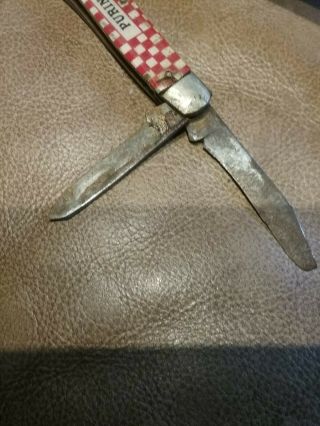 Vintage Advertising Purina Checkerboard 3 Blade Pocket Knife 3