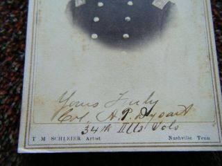 Colonel Alexander P.  Dysart 34th Illinois Inf.  Signed cdv Photograph 4