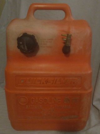 Vintage Mercury Quicksilver Outboard Motor 6.  6 Gallon Plastic Fuel Gas Can Tank