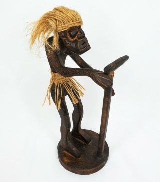 Vintage Hand Carved Wooden Tribal Warrior African Figurine