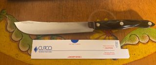 Vtg Usa Cutco 1722 Butcher Knife Classic Brown Handle Factory Sharpened