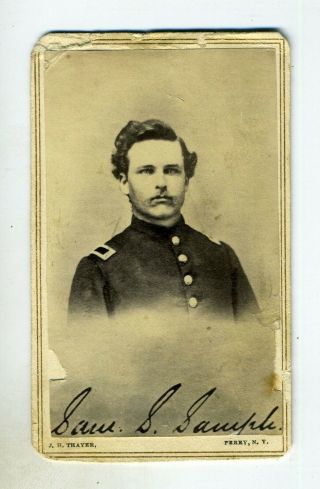Civil War Cdv – Id Samuel Steele 5th Iowa Infantry