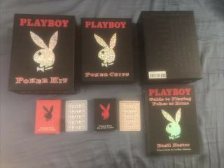 Playboy Poker Kit Box Starter Instruction Set 2 Decks Cards Chips Book (1c1)