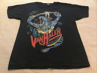 Vintage Van Halen 80’s Kick Ass Concert Band T - Shirt Large Wow