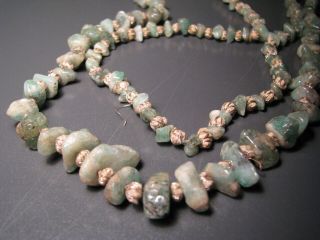 Vintage African 24 " Moss Agate Stone Necklace -