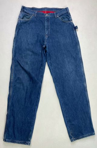 Vintage Polo Country Ralph Lauren Carpenter Lined Denim Jeans Men Sz 32 X 32 Usa