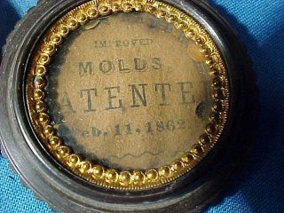 1860s OREO Style GUTTA PERCHA Molds Patent ROUND Mini PHOTO CASE 3