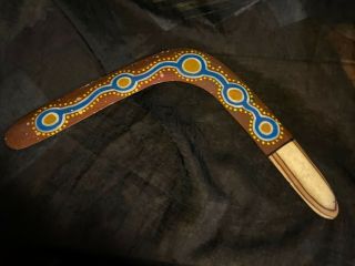 17” Boomerang—hand Painted Pamagirri Aboriginal,  Mark Lawson Pama Boom,