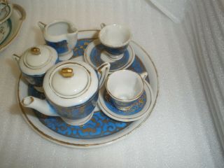Vintage Miniature Porcelain 10 Piece Tea Set Made In Japan