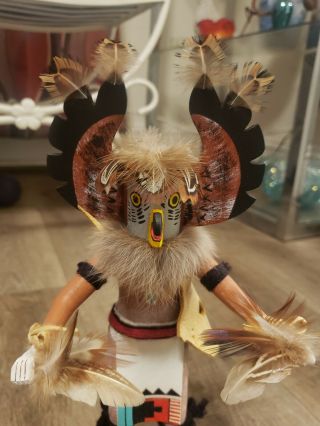 Owl Kachina Doll from Hopi Arts and Crafts SIGNED Detail 2