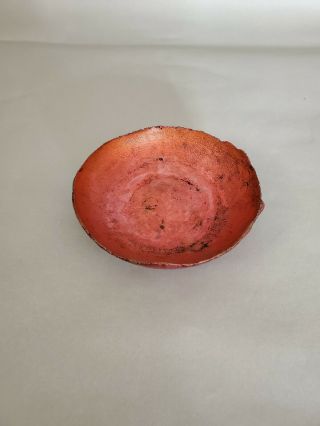 Vintage Metal Mini Bowl 4.  5  W Painted Enamel Heavy 2