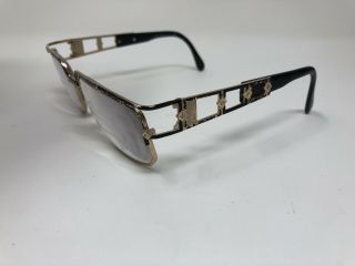Vintage Cazal Eyeglass Frame West Germany Black Gold Full Rim UNKNOWN MODEL QZ33 2