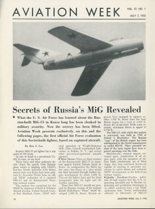1952 Aviation Article Secrets Of Russia Mig 15 Jet Fighter From Usaf Capture