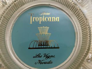 Vintage Tropicana Hotel Casino Las Vegas Nevada Clear Blue Gold Glass Ashtray