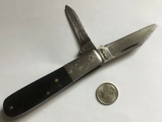 Vintage Kabar Ka - Bar Usa Folding Barlow Jack Pocket Knife Knives Tools 2 Blade