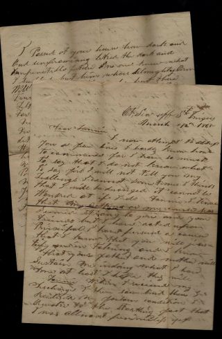 1865 Union Navy Civil War Letter - Iowa Sailor Off Coast Of St Inigoes,  Maryland