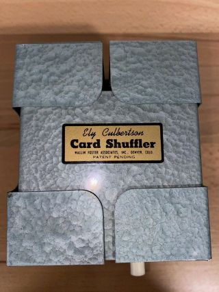 Awesome Vintage Metal Ely Culbertson Canasta / Card Shuffler Fleck Green Wallin 2