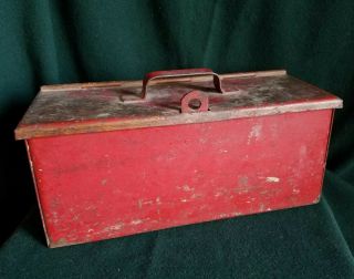 Vintage Heavy Metal Strong Lock Box Steampunk Industrial Tool -