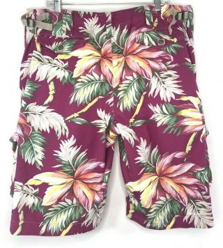 Vintage 90s Polo Ralph Lauren Hawaiian Floral Cargo Shorts Size 40,  13 Pockets