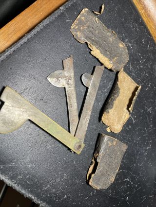 Civil War Era Medical Brass Metal Bleeder Venesection Fleam With Leather Case