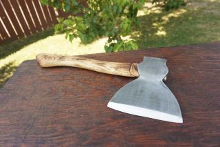 Vintage Plumb Anchor Brand Hewing Broad Hatchet,  Curved Handle 5.  5  Cutting Edge