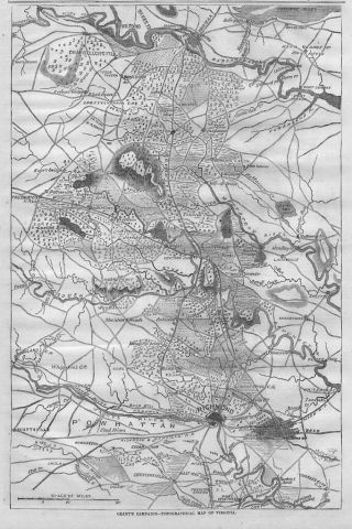 Civil War Topographical Map Of Virginia Grant Campaign Richmond History Archives