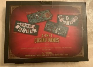 4 - In - 1 Casino Games Poker Roulette Blackjack Craps 2 Reversible Casino Felt Mats