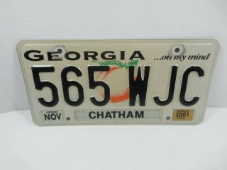 Peach State Georgia Chatham County Auto Car Tag License Plate Garage Decor