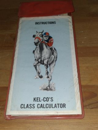 Vintage 1971 Kel - Co Class Calculator For Thoroughbred Race Horses Horse Racing
