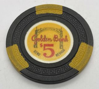 Golden Bank Club Casino Reno Nv $5 Chip 1955