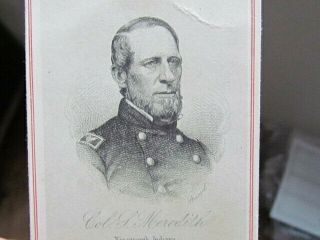 19th Indiana Infantry Iron Brigade Colonel Solomon Meredith Cdv Engraving
